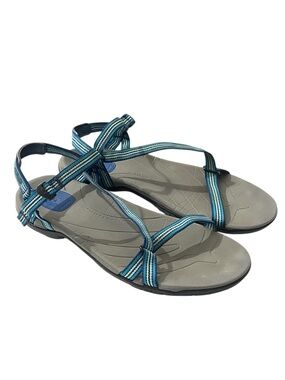 Teva Blue Striped Sport Sandals Women’s Size 10 Comfort Outdoor Hiking Light